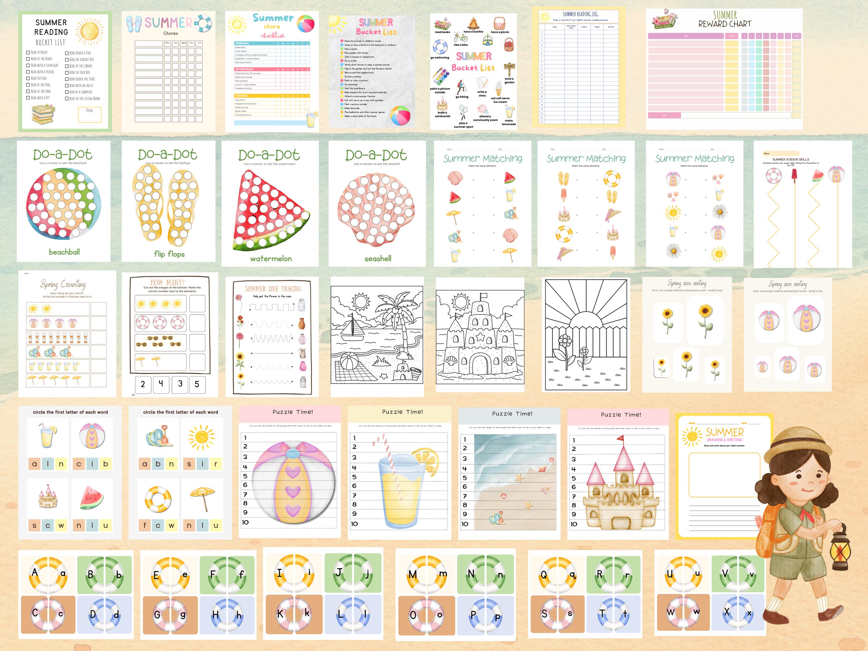 Summer Activity Bundle, Printable Activities for Kids, Homeschool ...