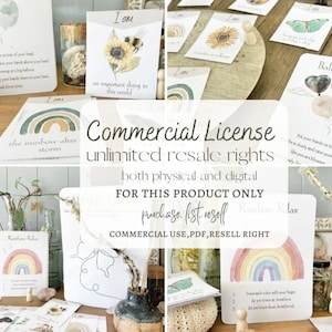 Produtos digitais PLR, cartões de afirmação, crianças, dfy, plr homeschool, licença comercial, flashcards, canto calmo