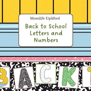 Composition Notebook Theme Bulletin Board Letters Numbers and Banner | Back to School Classroom Decor |