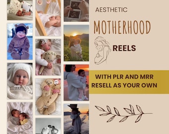PLR Digital Products for Moms, 120 Motherhood Reels | Canva Video Bundle for Reels, MRR Content for Mom Businesses, Instagram Growth