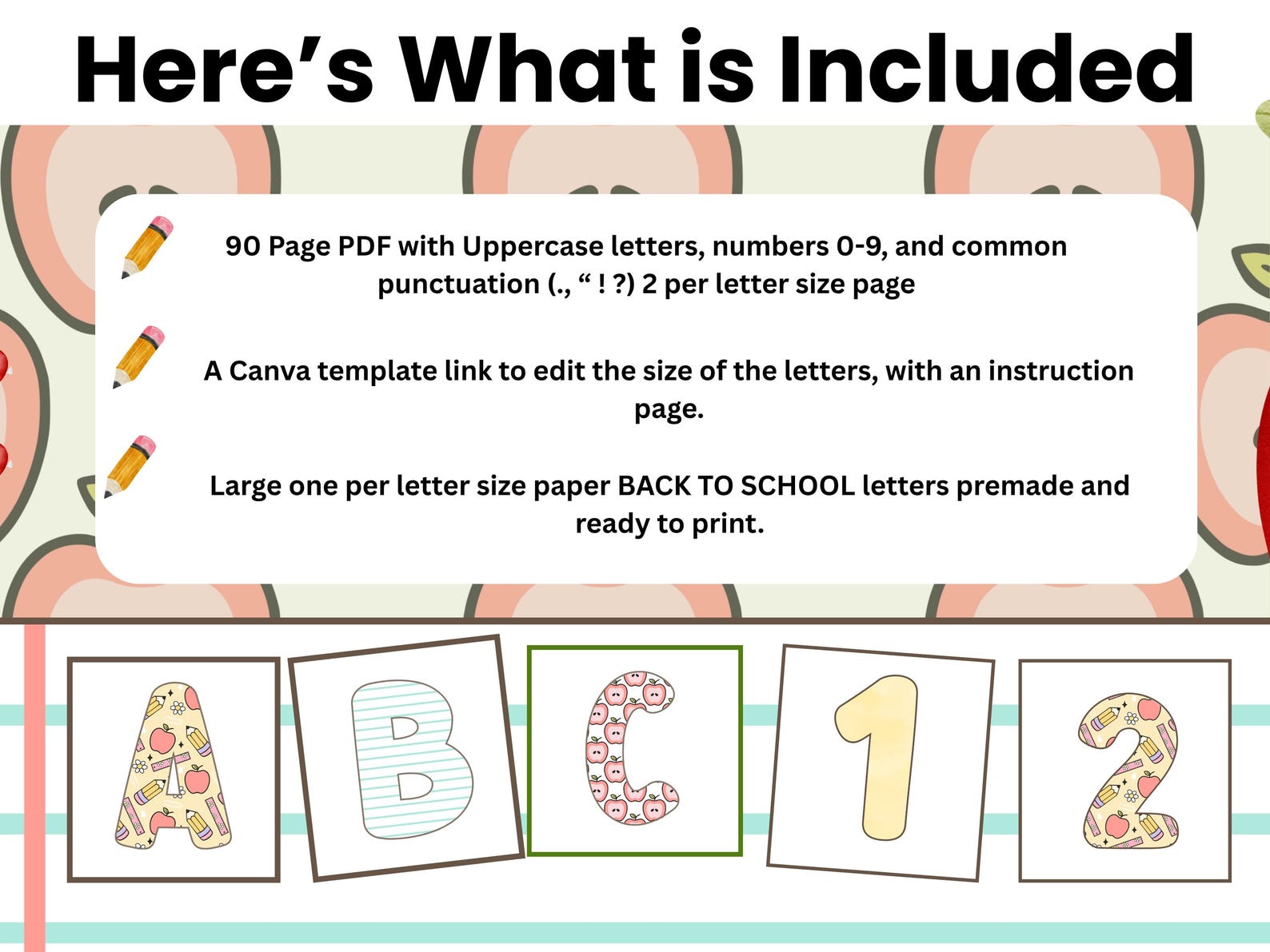 Back to School Bulletin Board Letters for Classroom, Printable Alphabet ...