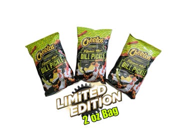 Dill Pickle Hotcheetos 3 single SMALL 2oz BAG.