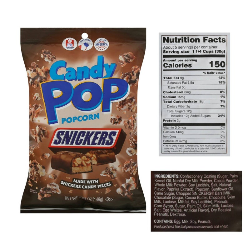 Candy Pop Popcorn Snickers Etsy