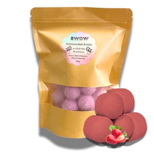 Bombas de Banho Miniatura Strawberry Serenity Bliss - 20 unidades - Relaxante, Calmante e Rejuvenescedora - Fórmula Hidratante