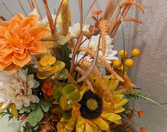 Fall, pumpkin arrangement, centerpiece,