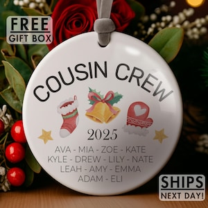 Cousin Crew Ornament – Like a Sibling Gift – Favorite Cousins Keepsake – Christmas Ornaments – Personalized Gift – Family – Stocking Stuffer