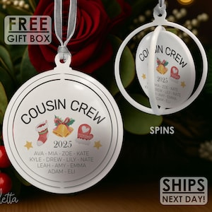 Cousin Crew Ornament – Like a Sibling Gift – Favorite Cousins Keepsake – Christmas Ornaments – Personalized Gift – Family – Stocking Stuffer