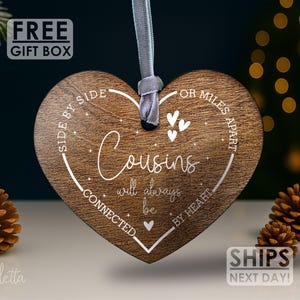 Cousin Ornament – Like a Sibling Gift – Favorite Cousins Keepsake – Christmas Ornaments – Personalized Gift – Family – Stocking Stuffer