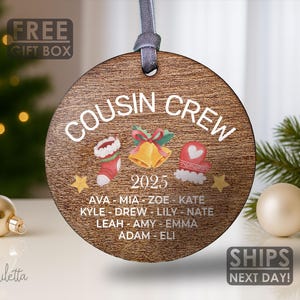 Cousin Crew Ornament – Like a Sibling Gift – Favorite Cousins Keepsake – Christmas Ornaments – Personalized Gift – Family – Stocking Stuffer