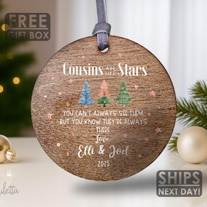 Cousin Ornament – Like a Sibling Gift – Favorite Cousins Keepsake – Christmas Ornaments – Personalized Gift – Family – Stocking Stuffer
