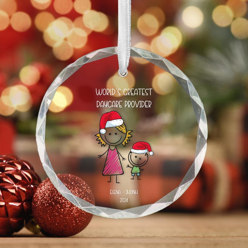 World's Greatest Daycare Provider Ornament 2024 Personalized Babysitter