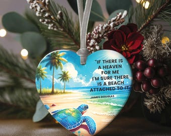 Custom phrase Inspired Glass Ornament - Custom Beach Themed Xmas Decoration, Parrothead Gift, Margaritaville Ornament, Tropical Holiday