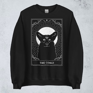 The Corgi Tarot Sweatshirt for Witchy Corgi Lovers, Gift for Corgi Owner, Corgi Lover Sweatshirt, Dog Tarot Card Sweatshirt