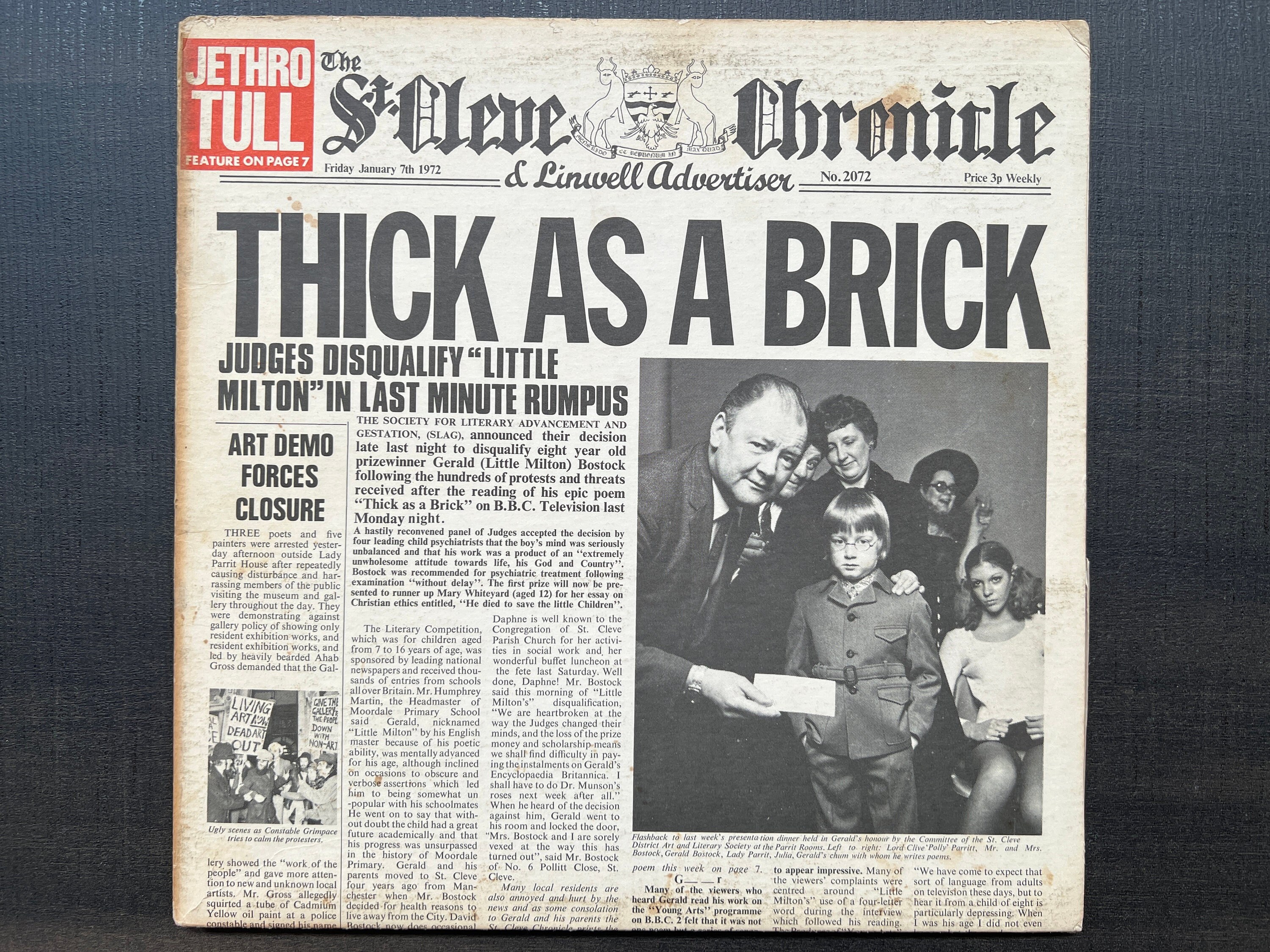 Jethro Tull Thick as A Brick Vinyl LP Record CHR 1003 Stereo Chrysalis ...