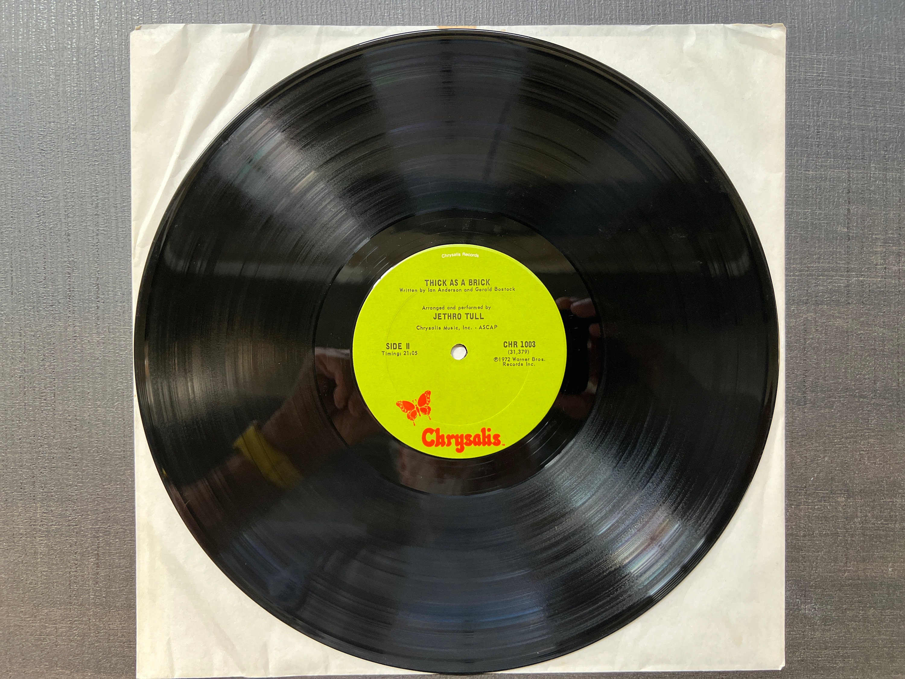 Jethro Tull Thick as A Brick Vinyl LP Record CHR 1003 Stereo Chrysalis ...