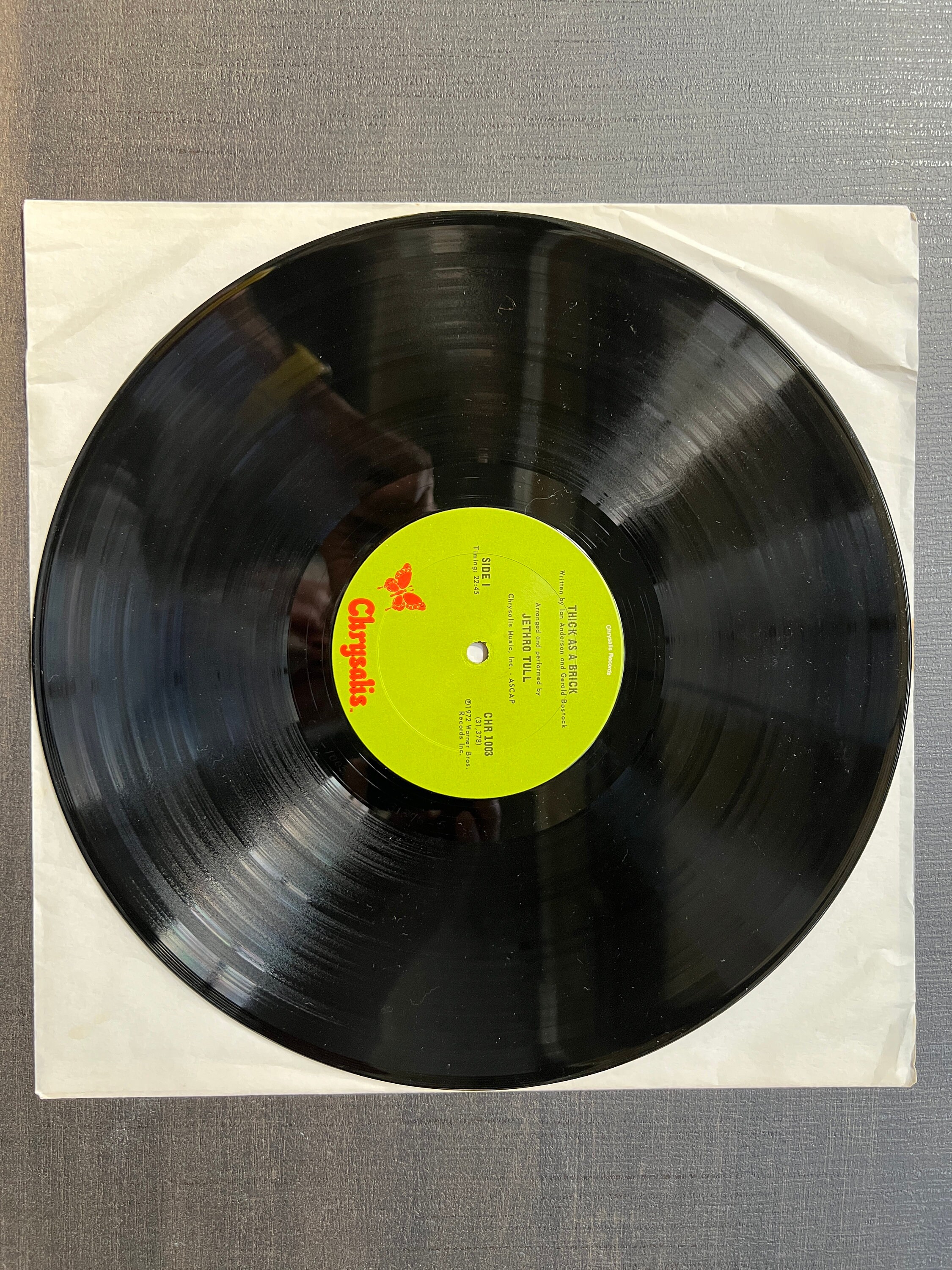 Jethro Tull Thick as A Brick Vinyl LP Record CHR 1003 Stereo Chrysalis ...