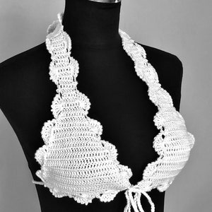 Handmade Summer Crochet Crop in White