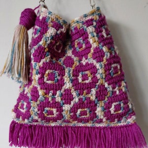 Boho Bag overlay mosaic crochet pattern