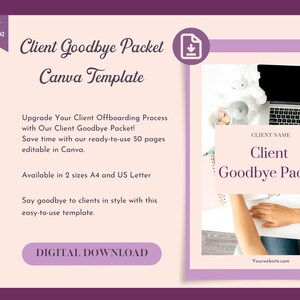 Client Goodbye Packet Canva Template, Client Offboarding, Client Management, Client Exit Packet, Offboarding Templates, Virtual Assistant