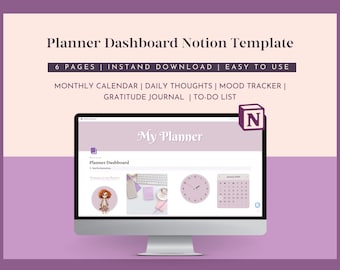 Planner Dashboard Notion Template 2024 Planner Monthly Calendar Yearly Planner Notion Planner Aesthetic Notion Life Planner Notion Dashboard