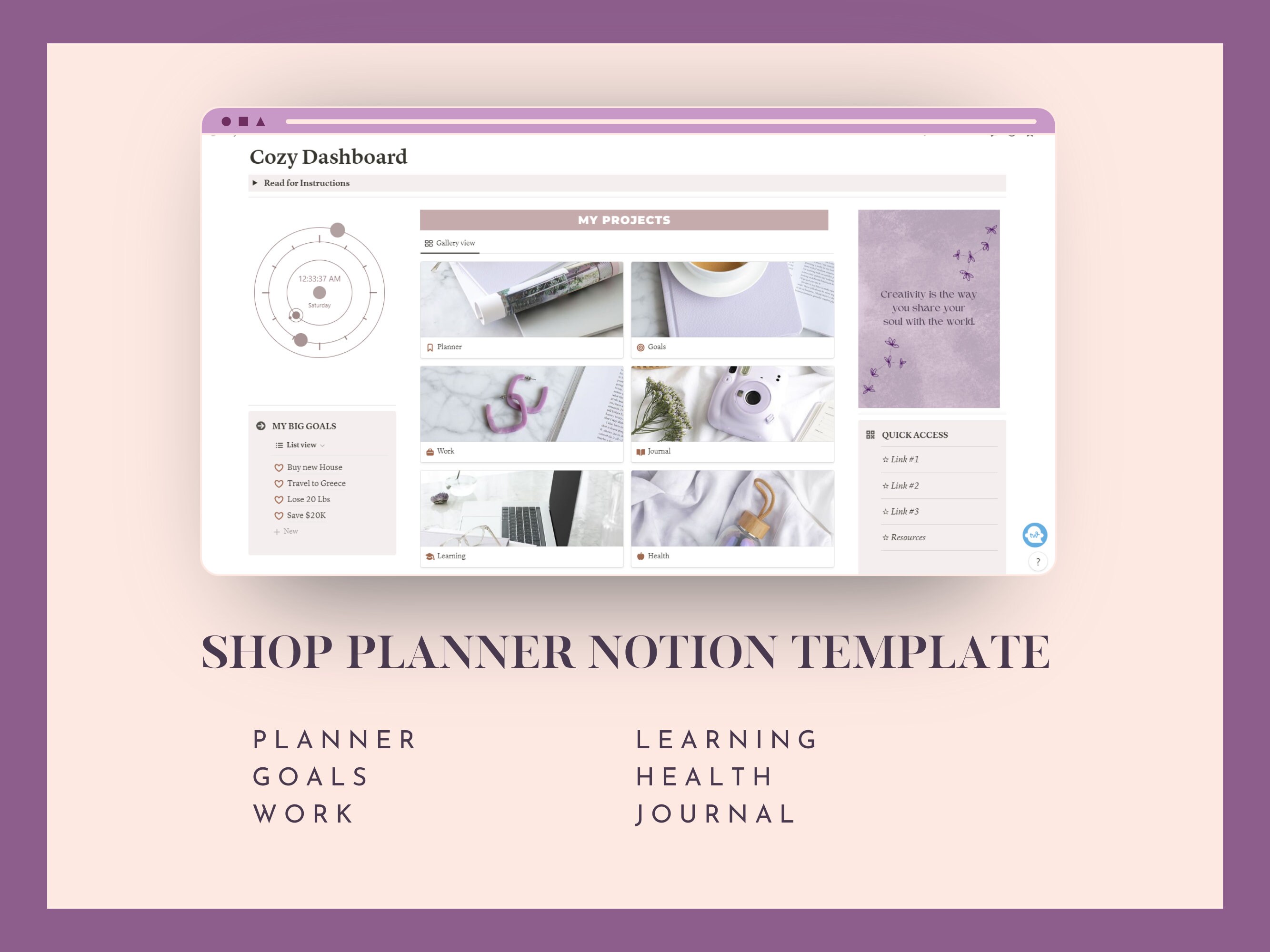 Cosy Life Planner Notion Template New Cozy Aesthetic Notion Life ...
