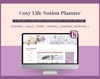 Cosy Life Planner Notion Template New Cozy Aesthetic Notion Life Planner All in one notion That Girl Planner Notion Create Life Planner