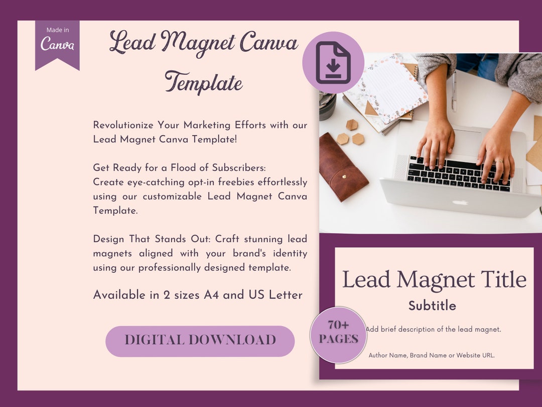 Lead Magnet Canva Template, Canva Ebook, Workbook Template, Checklist ...