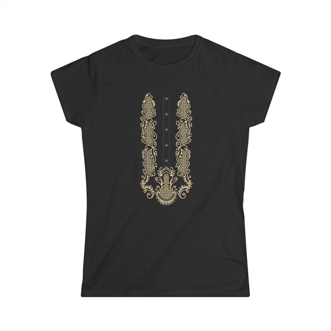 Adult Ladies - Filipino Barong Tagalog Graphic T- Shirt Embroidered ...