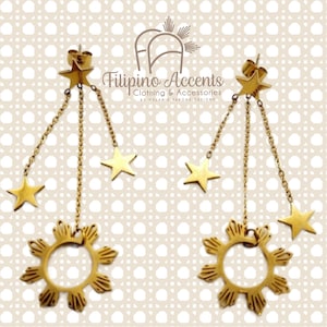 FILIPINO Sun and Stars Dangle Earrings