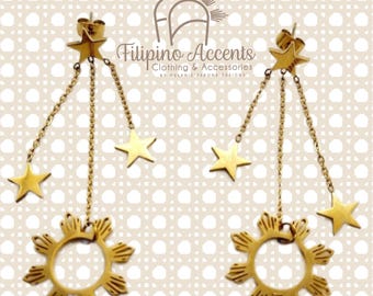 FILIPINO Sun and Stars Dangle Earrings