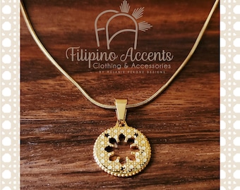 Filipino Inspired Jewelry Rattan Sun and Stars Necklace