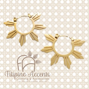 Filipino Sun Small Hoop Earrings