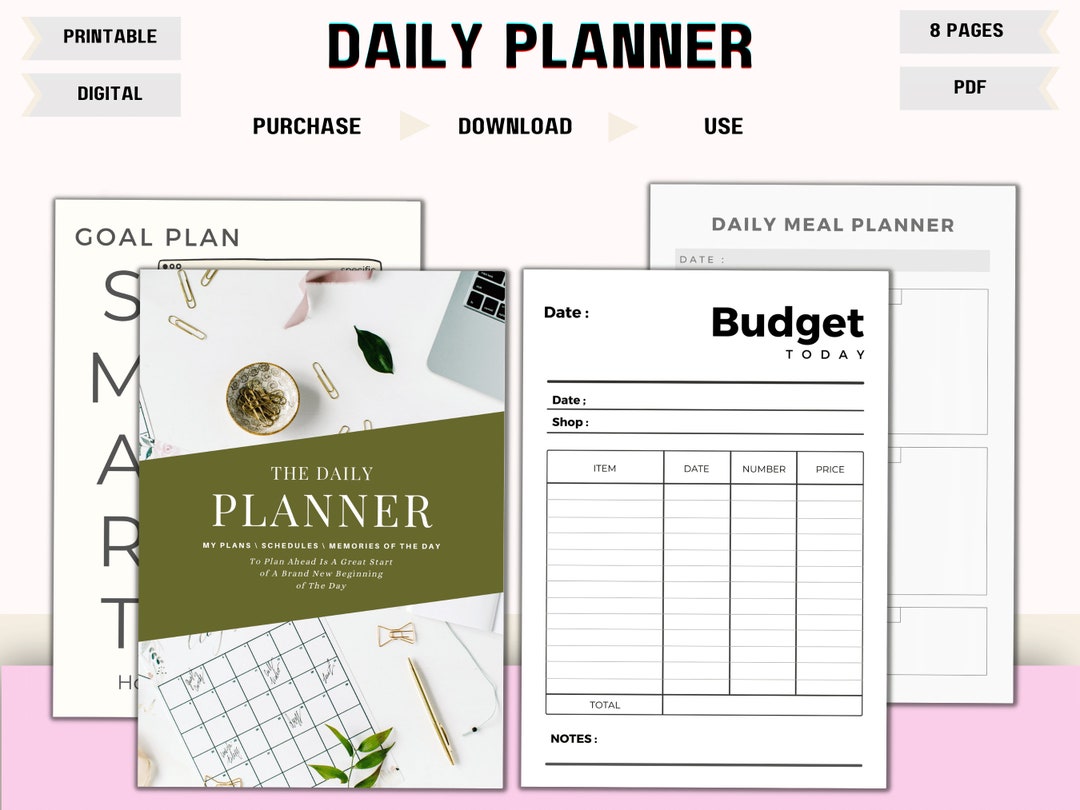 Daily Goal Planner Printable Digital Download for iPad Goodnotes ...