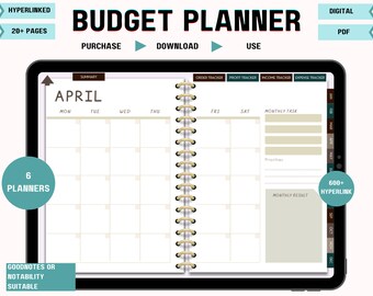 Elegant Hyperlink Budget Business Digital Planner Two Sided GoodNotes and Notability iPad planner