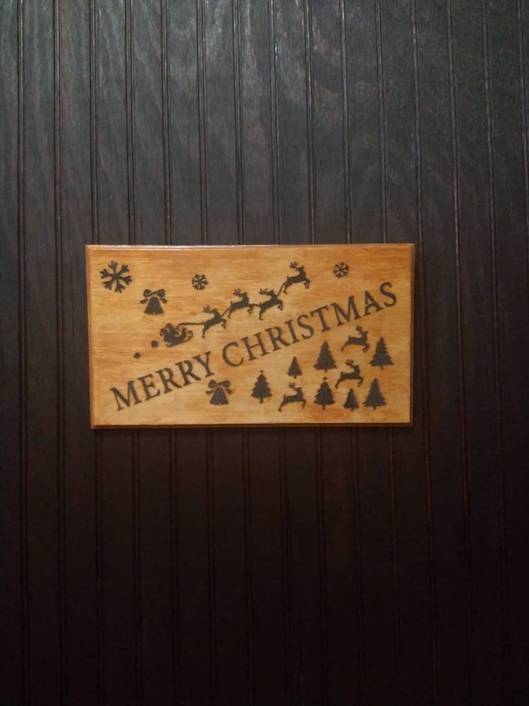 Merry Christmas Wall Decor. Let Santa Claus and His Reindeer Bring the Spirit of Christmas Into