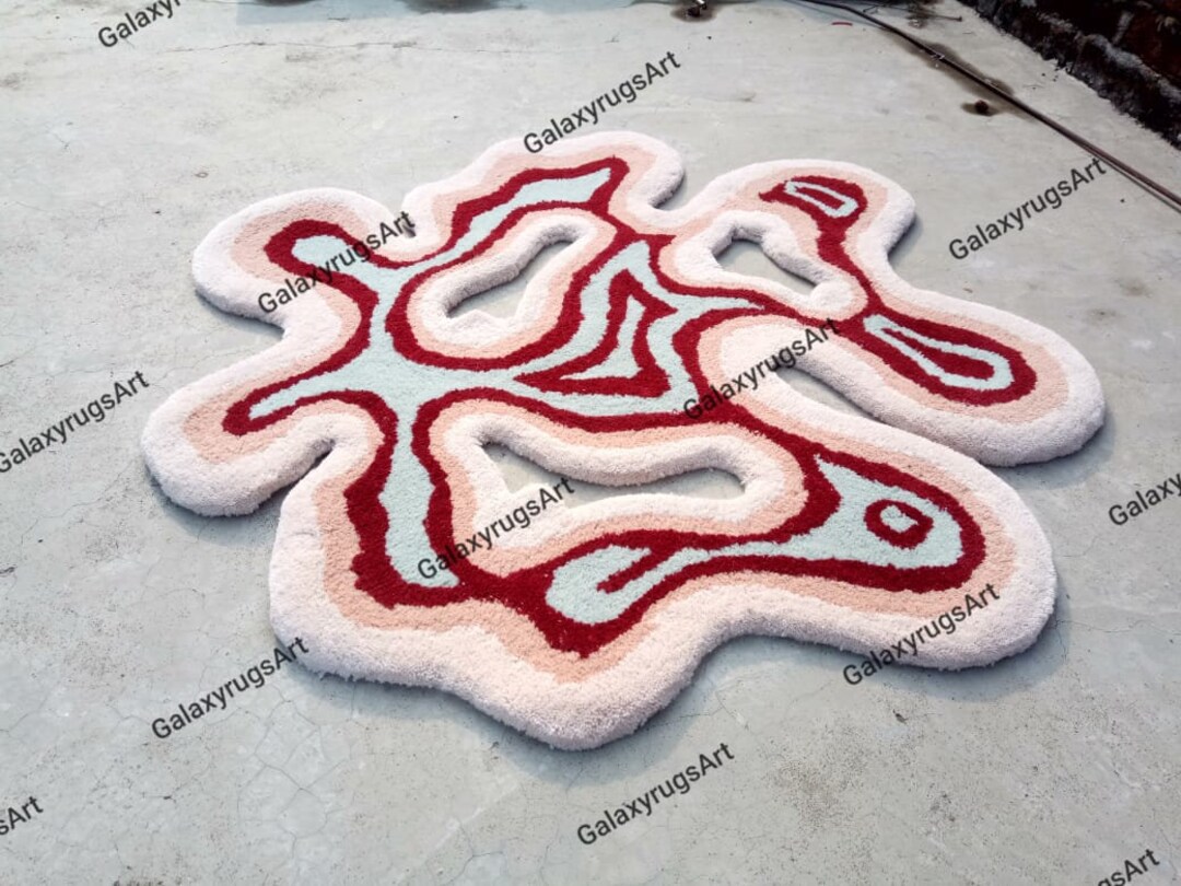 Irregular Amoeba Shaped Rug Hand-tufted 100% Wool Handmade - Etsy
