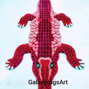 Crocodile Rug 100% Woolen Area Rug for Kitchen Living Room Bed Room ...