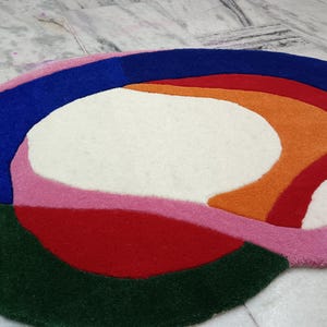 Hand Tufted Color Full Random Shape Brick Pattern Shaped Rug Hand ...