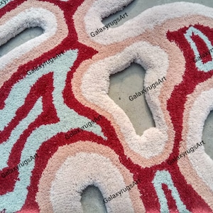 Irregular Amoeba Shaped Rug Hand-tufted 100% Wool Handmade Area Rug ...