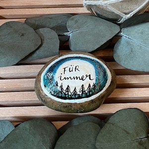 Full Moon Mourning Stone - Forever. Memorial stone, consolation stone, painted stones, remembrance, commemoration, keepsake, consolation, grave decoration, mourning gift