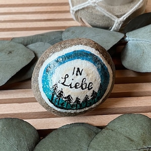 Full Moon Gravestone - With Love. Memorial stone, consolation stone, painted stones, remembrance, commemoration, keepsake, comfort, grave decoration, mourning gift