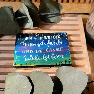 Mourning stone - slab. A single person. Memorial stone, consolation stone, painted stones, grave, tombstone, northern lights, personalized gift