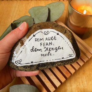 Mourning stone – Far from the eye, close to the heart. Memorial stone, consolation stone, painted stones, condolence, funeral, remembrance, gift of mourning