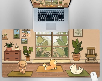 Cute Animal Mouse Pad, Home Life Desk Mat, Home Living Gift Mousepad, Extra Large Mousepad, Gaming Mouse Pad Anime