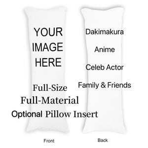 Custom Dakimakura Pillow, Custom Body Pillowcase, Anime Body Pillow Cover, Celeb Actor Body Pillow, Personalized Photo Christmas Gifts