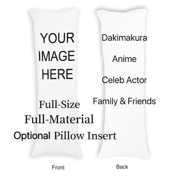 Taie d'oreiller personnalisée, Dakimakura personnalisé, Housse de coussin anime, Coussin de corps acteur célèbre, Cadeaux photo personnalisés, Cadeaux pour la famille