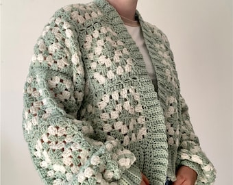 Crochet Granny Square Cardigan-Digital Download-One Size