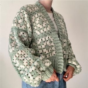 Crochet Granny Square Cardigan-Digital Download-One Size image 1