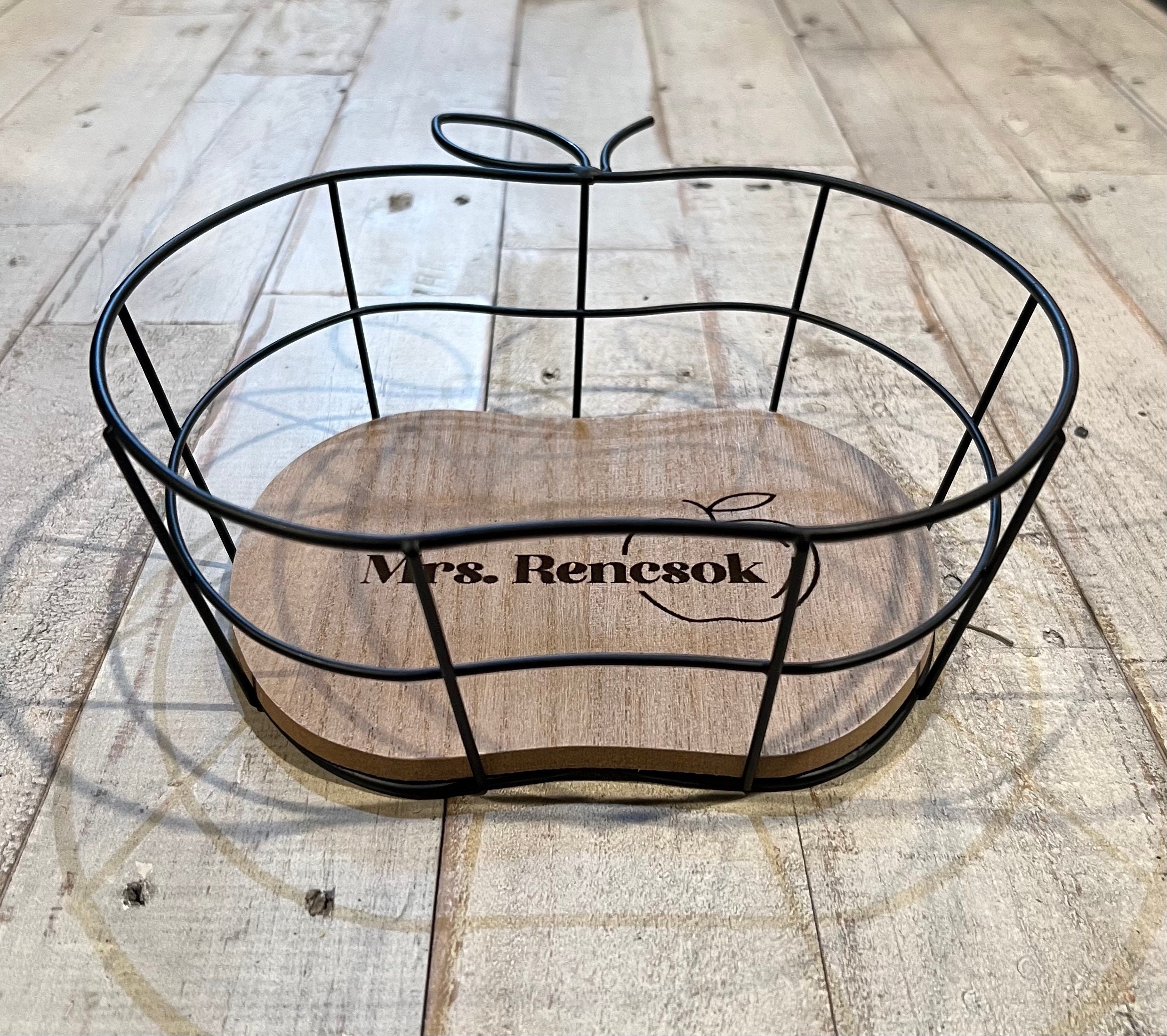 Personalized Apple for Teacher Apple Basket for Table, Teacher ...