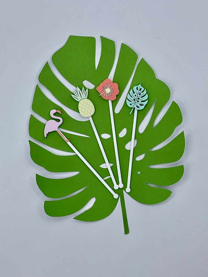 Tiki Swizzle Sticks, Home Bar Accessories, Tropical Drink Stirrers, Flamingo Stir Sticks